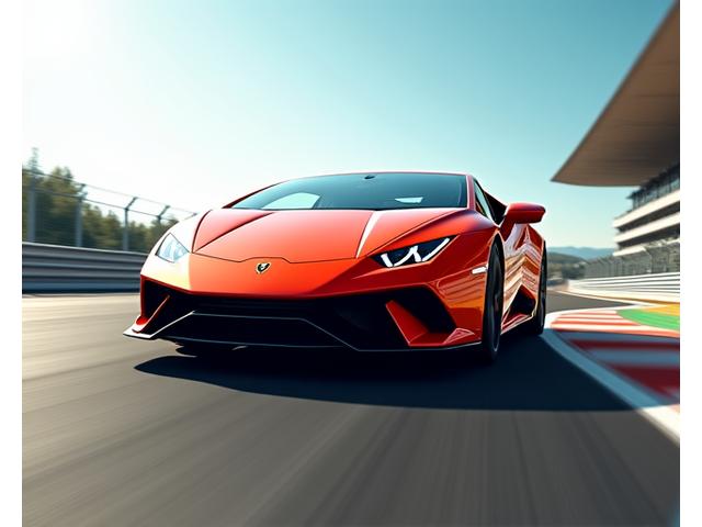 High-performance luxury car on a world-class race track