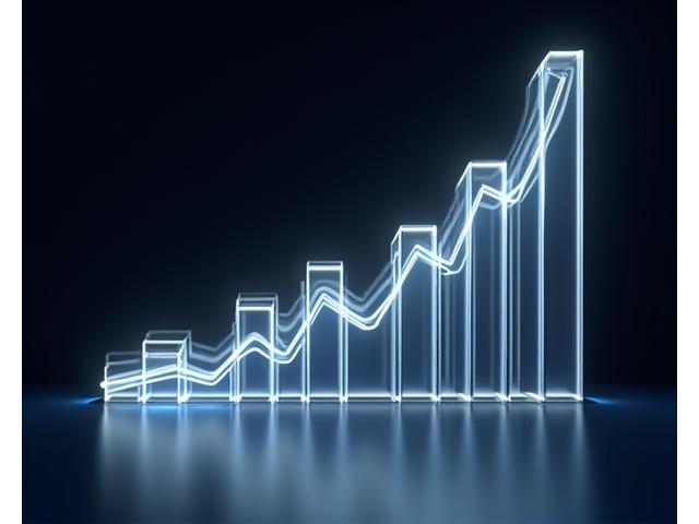 Dynamic bar chart showing upward market trends for electric vehicles, with luxury EV market segments highlighted